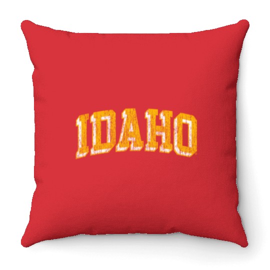 Idaho Vandals Block Logo Black Throw Pillows