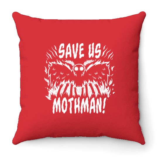 Save Us Mothman Throw Pillows