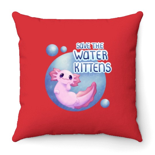 Save the Water Kittens Throw Pillows