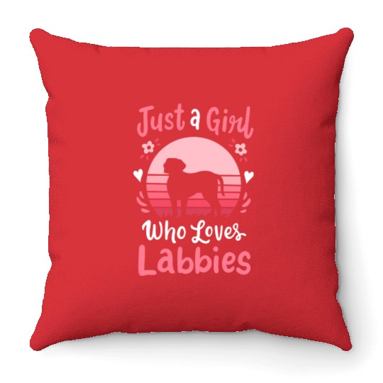 Labrador Labbie Dog Lover Retro Throw Pillows
