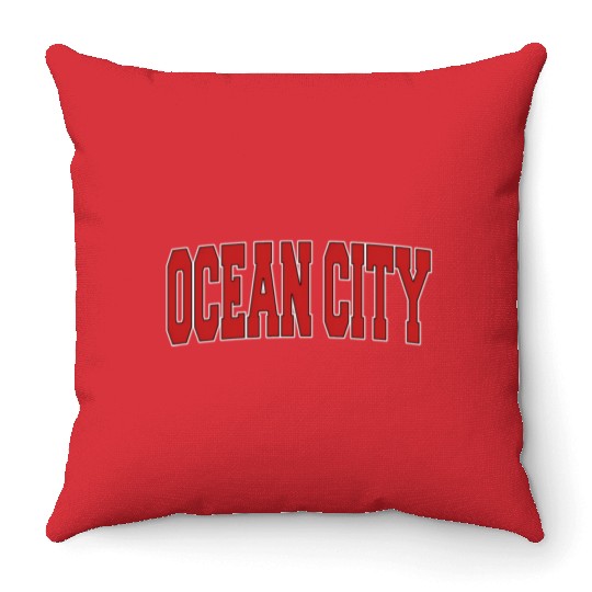 Ocean City Nj New Jersey Varsity Style Usa Sports Throw Pillows