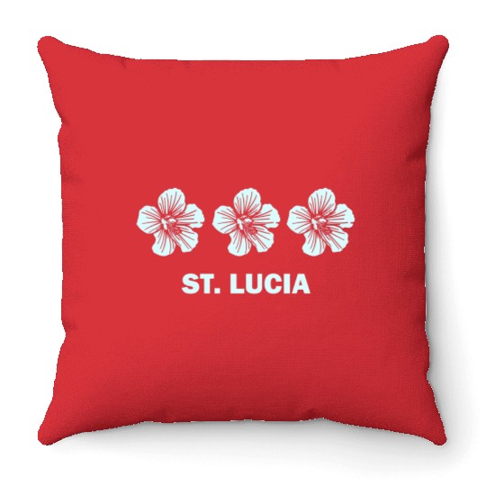 St Lucia Tropical Hibiscus Flower Throw Pillows