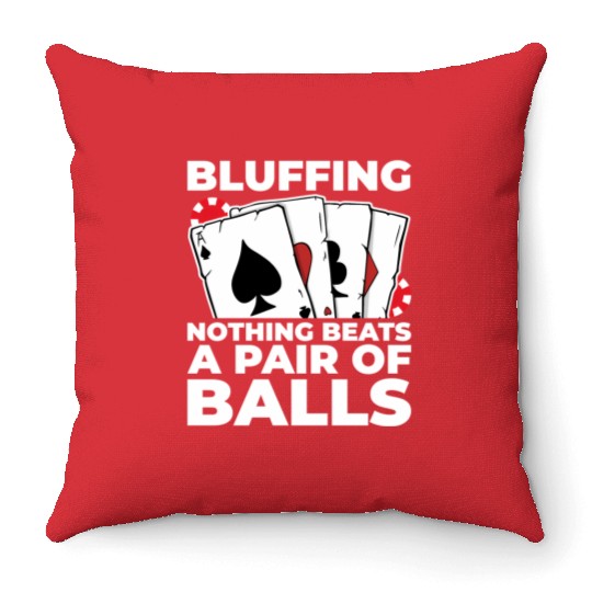 Gambling Casino Vegas Cards Texas Hold'Em Face Pok Throw Pillows