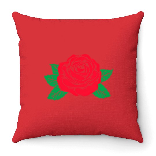 Red Rose Flower Aesthetic Soft Grunge Punk E Throw Pillows