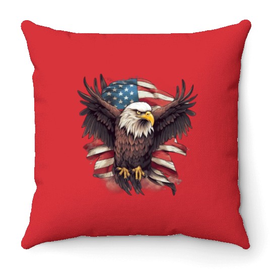 Merica Patriotic USA Eagle Throw Pillows