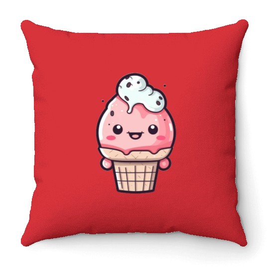 Embrace the Sweetness of our Cute Soft Ice Cream Throw Pillows