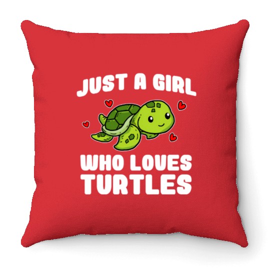 Just A Who Loves Turtles Sea Turtle Throw Pillows
