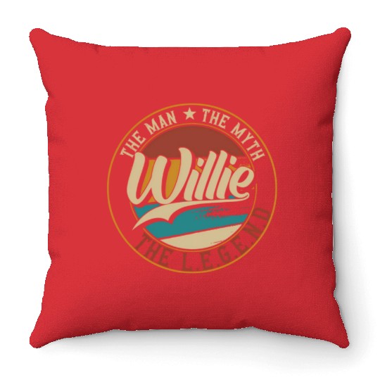 Willie The The Myth The Legend Throw Pillows