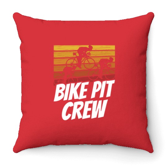 Bike Pit Crew Cycling Bicycle Bike Race Racing Throw Pillows