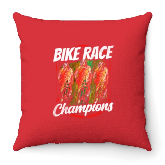 Bike Race Champions Racer Bicycle Racing Cycling Throw Pillows