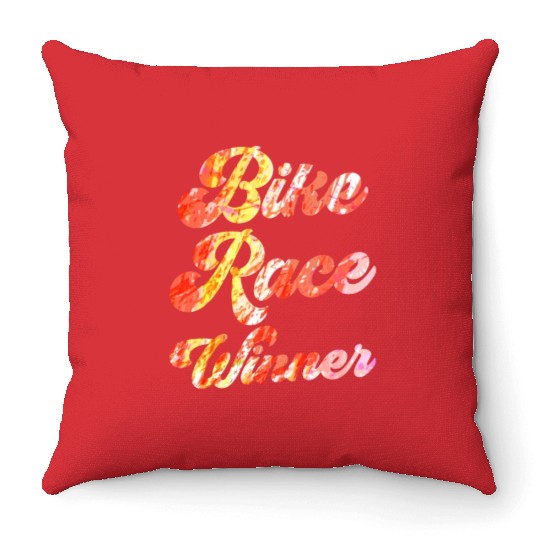 Bike Race Winner Racer Racing Cycling Bicycle Throw Pillows
