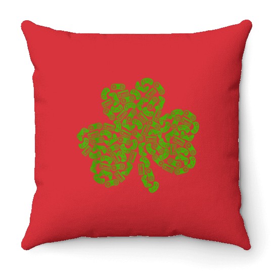 Gamer Game Shamrock St Patric Day Irish Throw Pillows