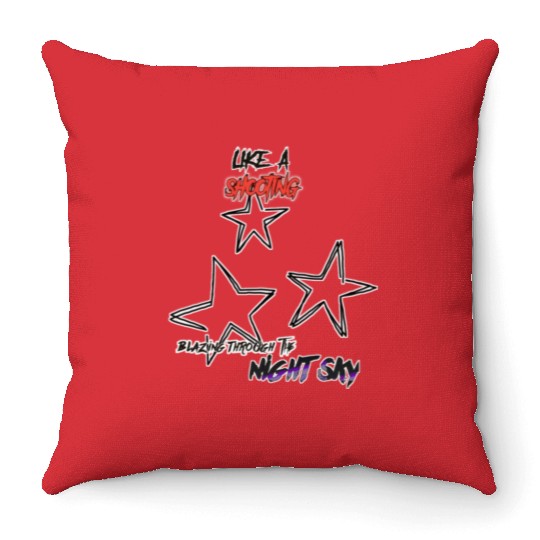 Like a shooting star blazing through the night sky Throw Pillows