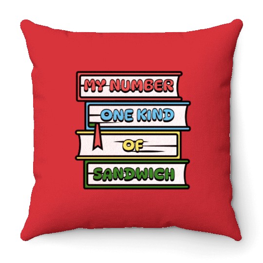 My Number One Kind Of Sandwich Book Lovers Throw Pillows