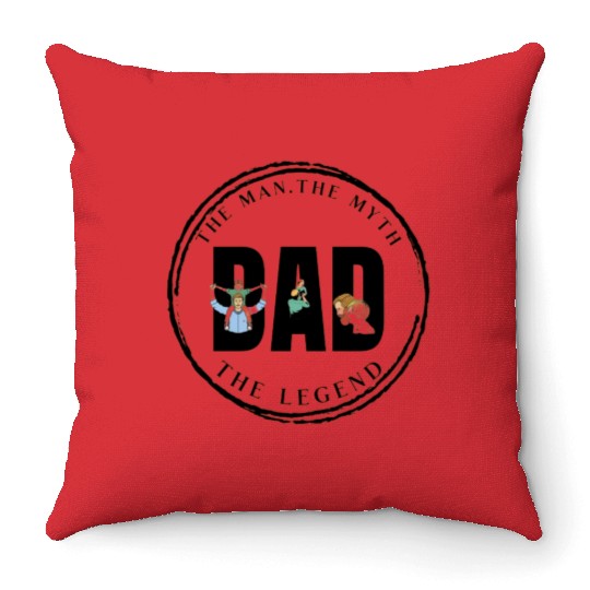 The man, the myth, the legend - father gift Throw Pillows
