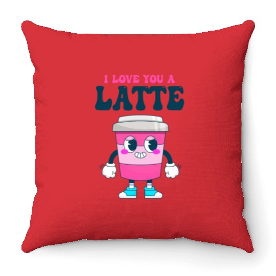 I Love You A Latte Couples Romance Throw Pillows