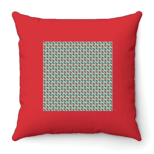 Retro Orange Teal Pattern Throw Pillows