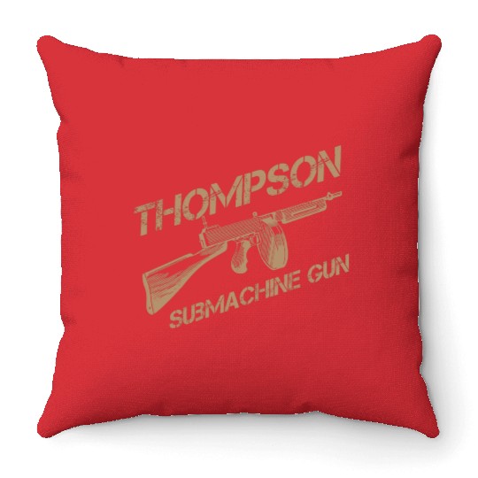 Thompson Submachine Gun | World War 2 Weapon Throw Pillows