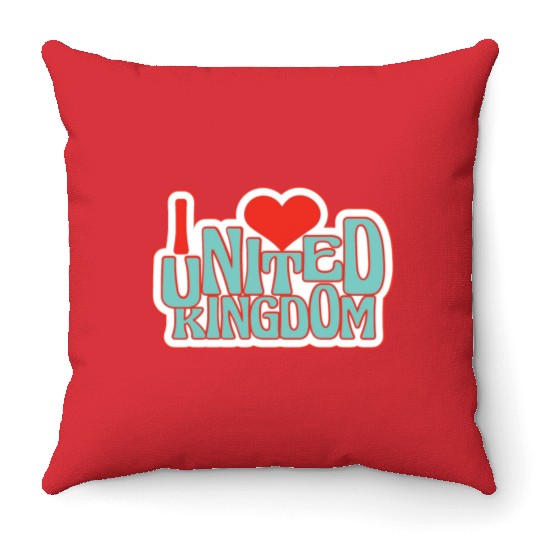United kingdom hearts Throw Pillows