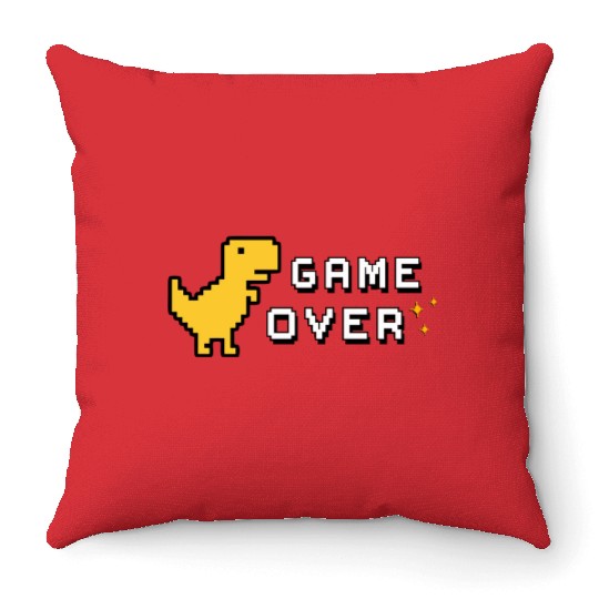 Game Over Amarillo Throw Pillows