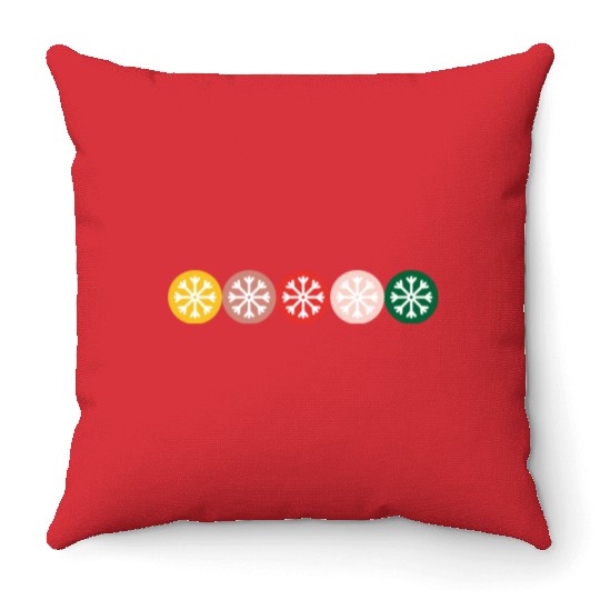 Merry Christmas Colorful Snowflakes Throw Pillows