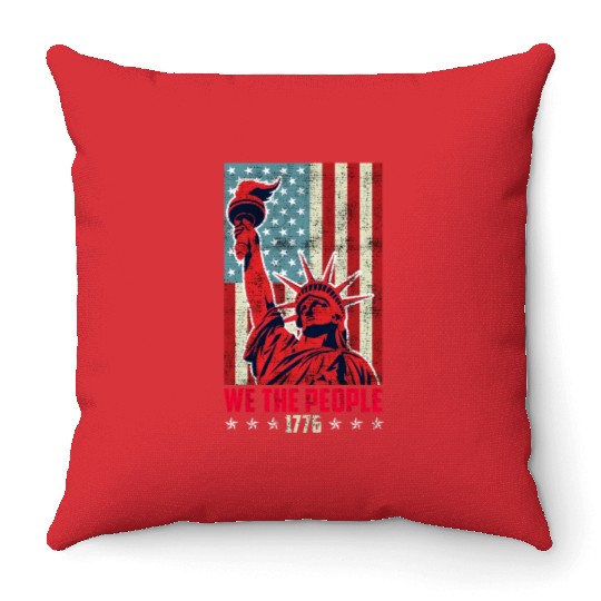 We the people 1776 American Freedom USA Fan Throw Pillows