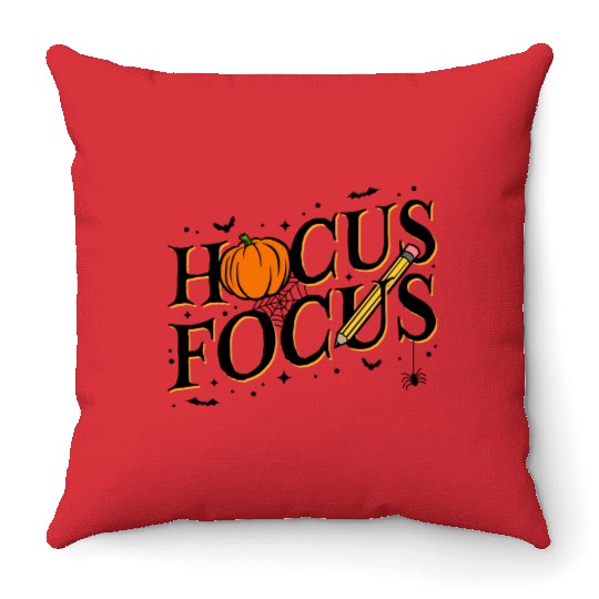 Funny Hocus Focus Teacher Appreciation Halloween Throw Pillows