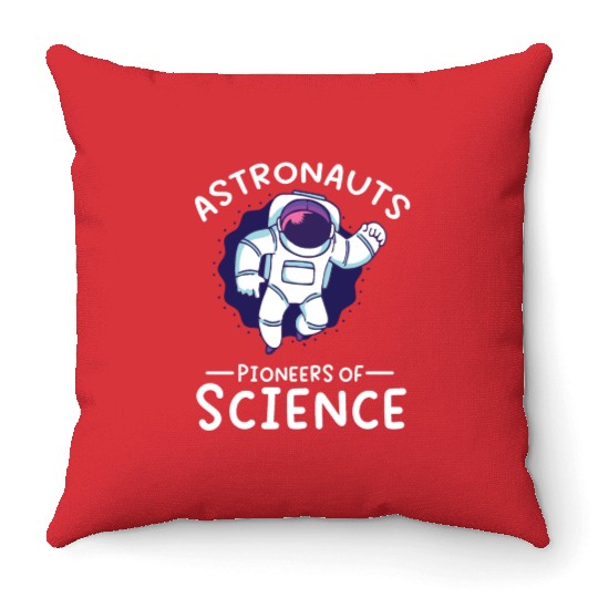 Astronauts pioneers of science spaceman space Throw Pillows