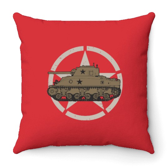 M4 Sherman | World War 2 Vehicle Throw Pillows