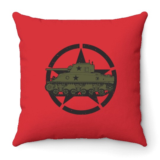 M4 Sherman | World War 2 Vehicle Throw Pillows