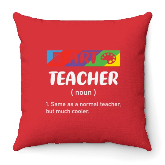 Art Teacher 70s Throw Pillows