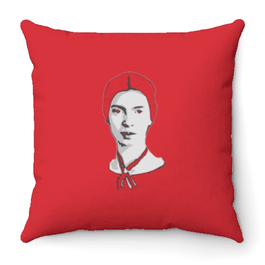 Emily Dickinson Black and White Throw Pillows