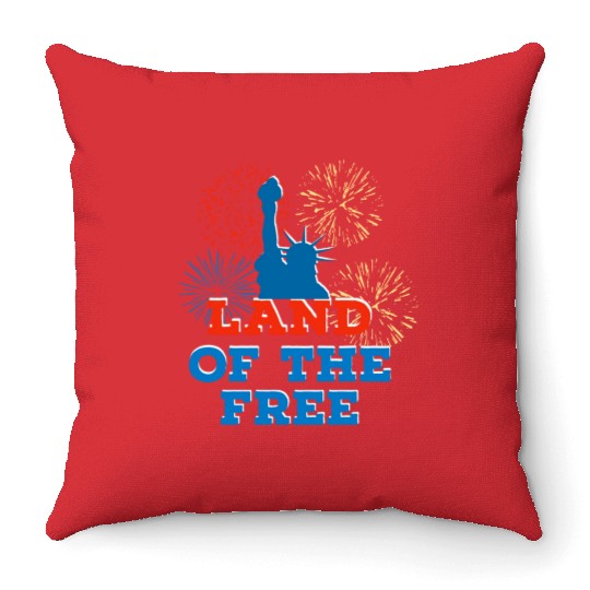 Land of the free gift Throw Pillows