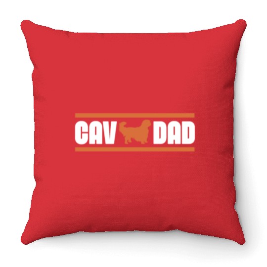 Cav Dad, Cavalier King Charles Spaniel Dad Throw Pillows