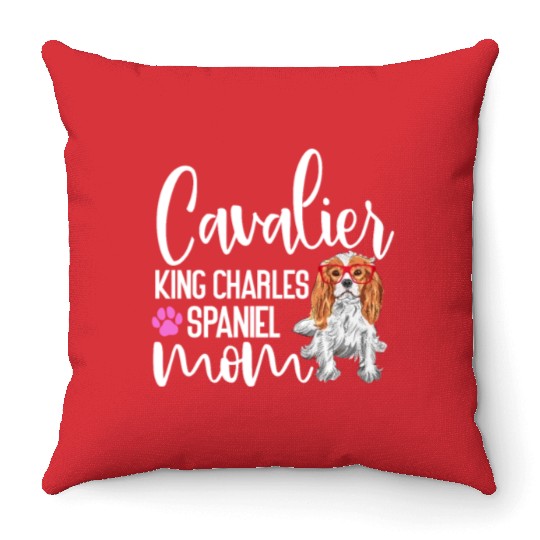 Cavalier King Charles Spaniel Mom Throw Pillows