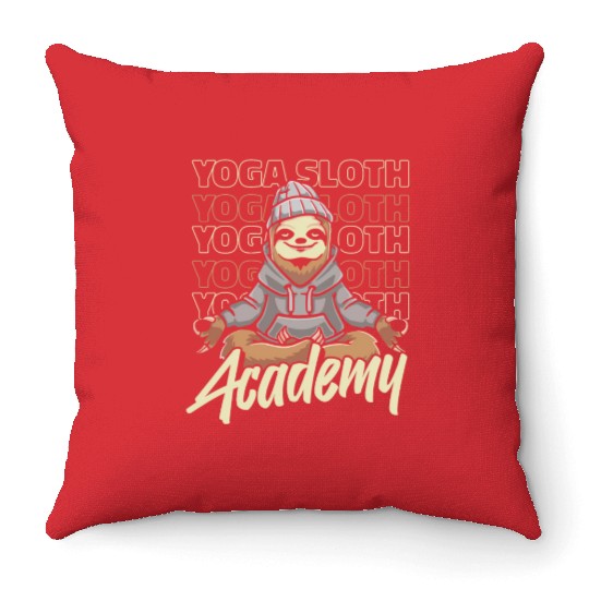 Sloth Academy Sloth Yoga Throw Pillows