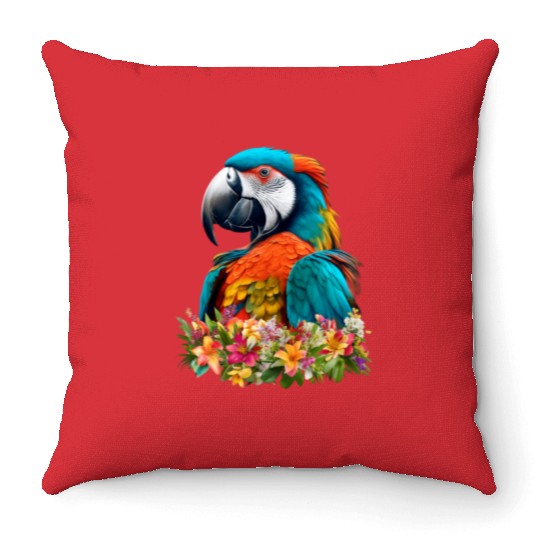 Beautiful Nature - Macaw 03 Throw Pillows
