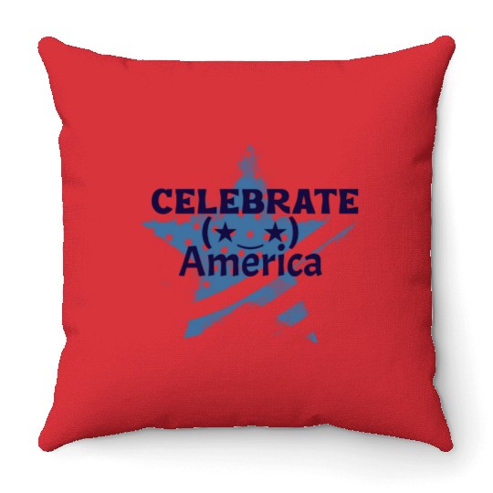 america 4th of july Throw Pillows