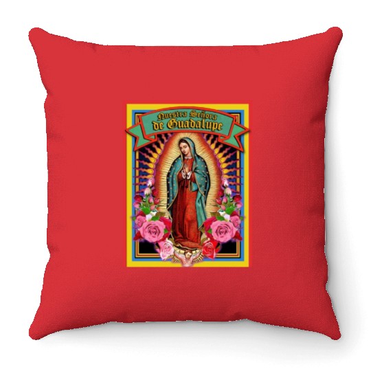 Our Lady Of Guadalupe Virgin Mary Throw Pillows