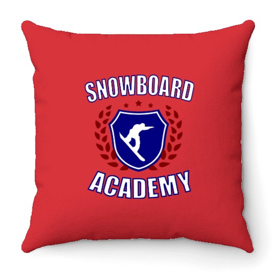 Snowboard Academy Throw Pillows