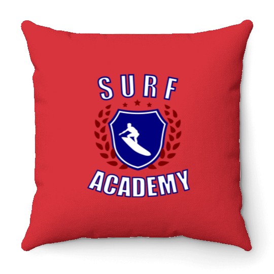 Surf Academy Throw Pillows