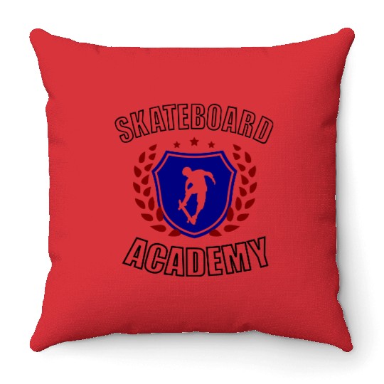 Skateboard Academy Throw Pillows