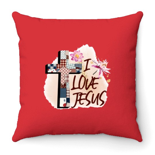 I Love Jesus Throw Pillows