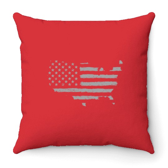 HAND PAINTED US FLAG Throw Pillows
