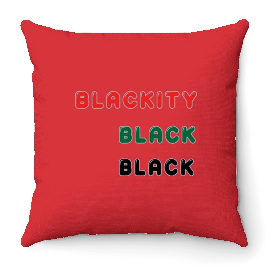 Blackity Black Black Throw Pillows