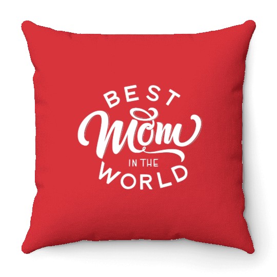 Best Mom In The World travel Throw Pillows