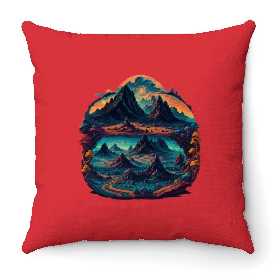 Psychedelic mystical illustration Throw Pillows
