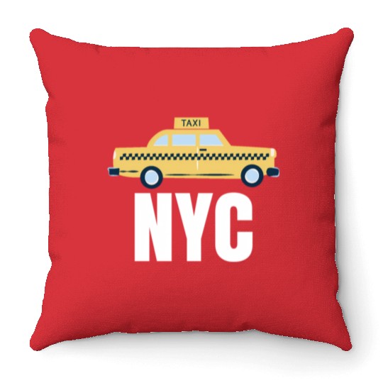 Nyc New York City Taxi Travel Usa Cities Throw Pillows