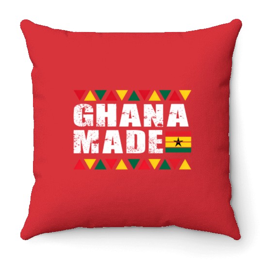 Ghana Made Black Star Country Flag Throw Pillows