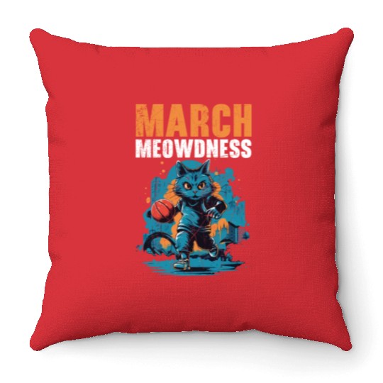 Basketball Cat Basketball Player I Love Basketball Throw Pillows